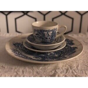 Enoch Wedgwood “countryside” service for one. Plate, bowl, saucer, cup